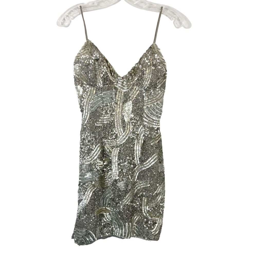 Sean Collection Silver Sequin Mini Dress
